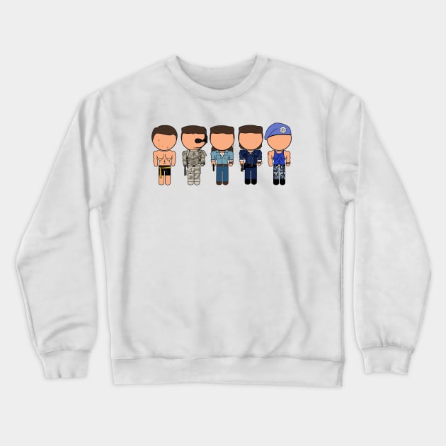 Van Damme Through the Ages - "Vector-Eds" Crewneck Sweatshirt by TwistedKoala